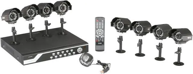 Alt view image 2 of 12 - Vonnic (DK3258B5) 8 channel + 8 Bullet Cameras 12 IR H.264 Remote Monitoring/CMS/email Notification/500GB completed security kit