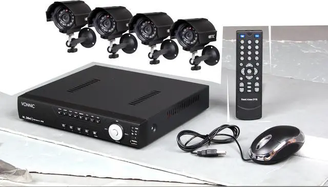 Main image of Vonnic DK8-C1804CM 8 Channel H.264 DVR + 4 CMOS Night Vision LED IR (upgrade to 480 TVL) Cameras Surveillance Kit (HDD Sold Separately)