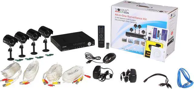 Alt view image 11 of 11 - Vonnic DK8-C1804CM 8 Channel H.264 DVR + 4 CMOS Night Vision LED IR (upgrade to 480 TVL) Cameras Surveillance Kit (HDD Sold Separately)