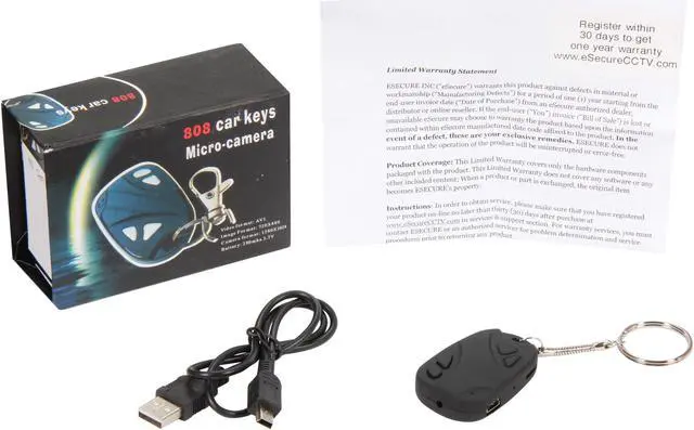 Alt view image 5 of 5 - eSecure ES17J51C 1280 x 960 MAX Resolution Spy Keyfob Micro Camera & Recorder