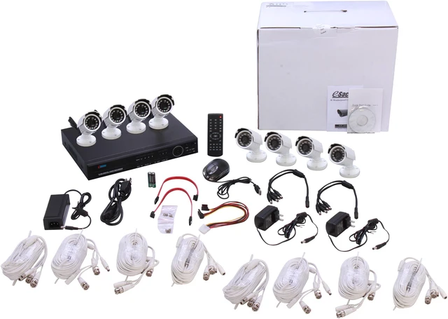 eSecure ES036883 16 Channel EZ Wizard DVR w/ 8 IR Bullet Cameras ...