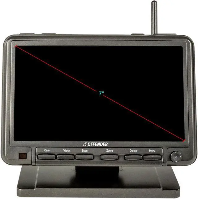 Alt view image 6 of 8 - Defender PHOENIXM2 Non Wi-Fi. Plug-In. Security Camera System with 7" Display Monitor and 2 Night Vision Cameras with SD Card Recording