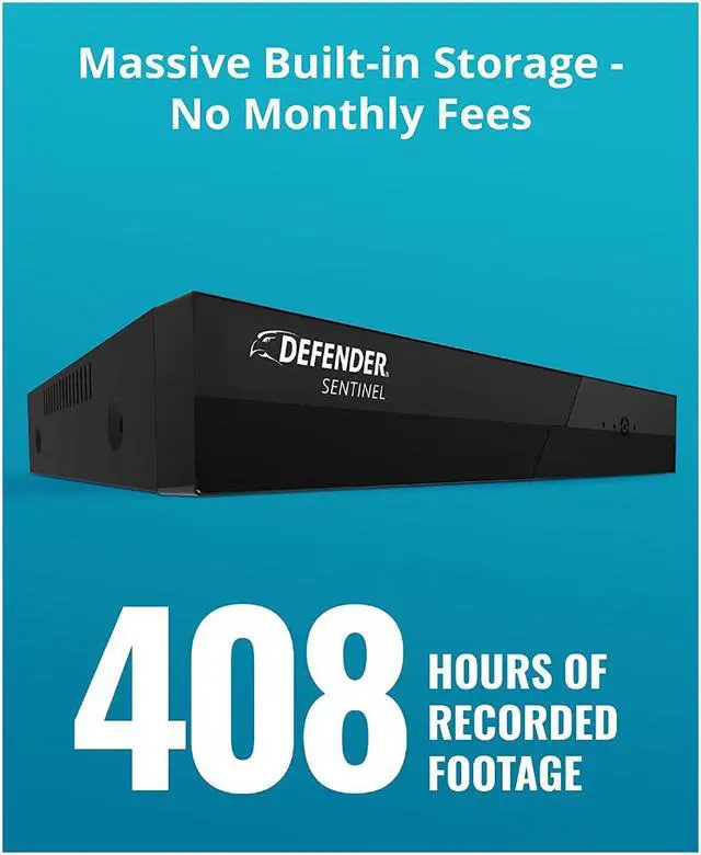 Alt view image 8 of 9 - Defender Sentinel 4K Ultra HD POE Wired NVR Security System with 8 Cameras, Color Night Vision, Smart Human Detection & Mobile App