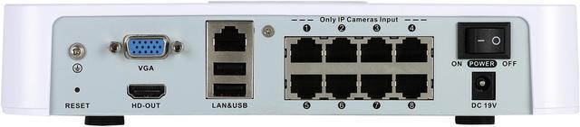 Alt view image 8 of 10 - Foscam 8 Channel sPoE NVR Professional Security System 4 Outdoor 720P HD IP Cameras with IP66, Night Vision up to 65 ft. (20m), View on Mobile APP, 1TB Hard Drive