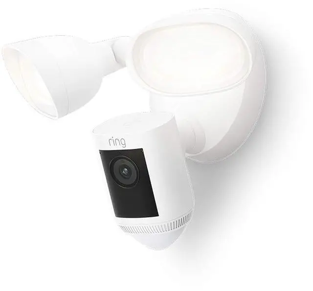 Main image of Ring Floodlight Cam Pro Wired, Outdoor Camera with Bird’s Eye View and 3D Motion Detection - White