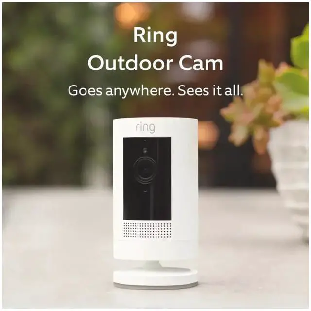 Alt view image 2 of 6 - Ring - Outdoor Cam (Stick Up Cam) Indoor/Outdoor Wire Free 1080p Security Camera - White