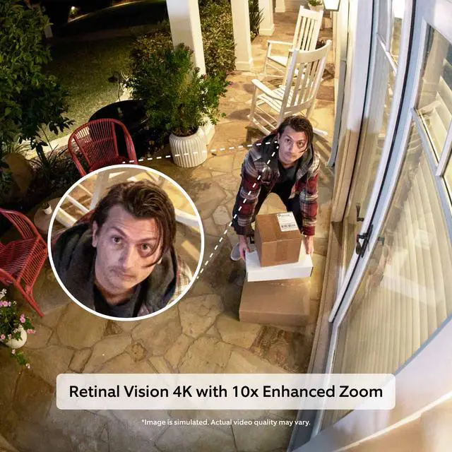 Alt view image 2 of 2 - Ring Outdoor Cam Pro, PoE+ - Retinal 4K Outdoor Security Camera, 10x Enhanced Zoom, 3D Motion Detection, Two-Way Talk, White