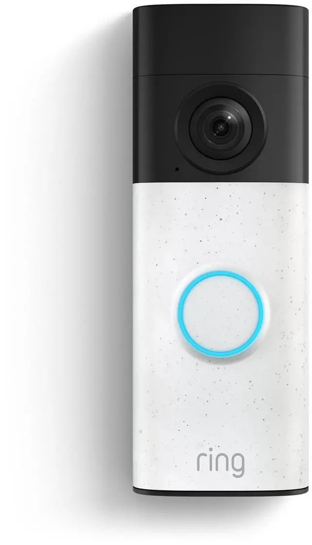 Main image of Ring Battery Doorbell (Newest Model), Video Doorbell Camera, Retinal 2K HDR, 6x Enhanced Zoom, Two-Way Talk, Motion Alerts, Speckled White