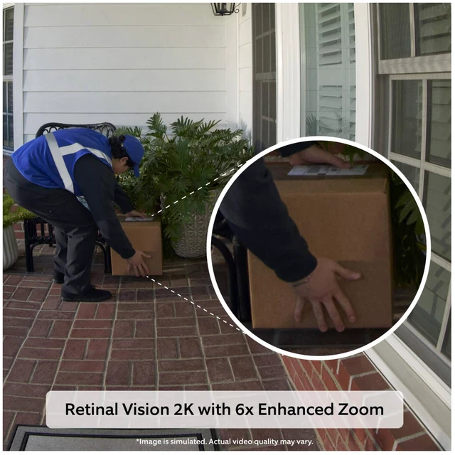 Alt view image 3 of 4 - Ring Battery Doorbell 2K Plus (2nd Gen) - 6x Enhanced Zoom, 140 Degree Head-to-Toe FOV, Advanced Motion Detection, WiFi 6, Nickel Silver