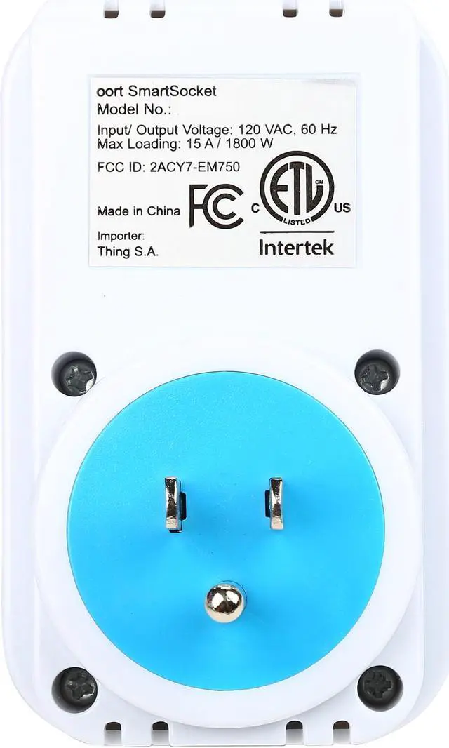 Alt view image 4 of 6 - OORT E100S SmartSocket BLE Enabled Smart Plug Energy Meter iOS and Android Compatible, White