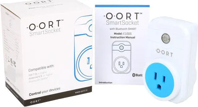 Alt view image 6 of 6 - OORT E100S SmartSocket BLE Enabled Smart Plug Energy Meter iOS and Android Compatible, White