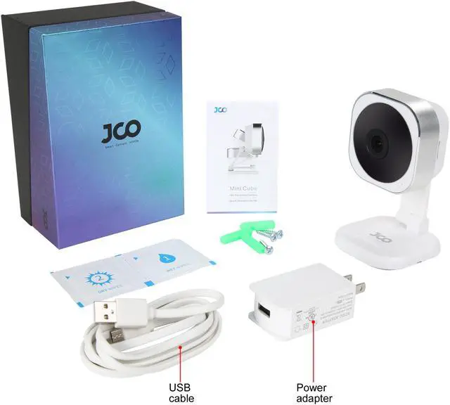 Alt view image 7 of 7 - JCO Mini Cube HD 1080p Wi-Fi Security Intelligent 180 Degree Panoramic Camera with Night Vision and 2-Way Audio