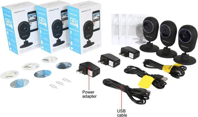 Alt view image 6 of 6 - Momentum MOCAM-03 Wireless 3 Pack Wi-Fi Cameras
