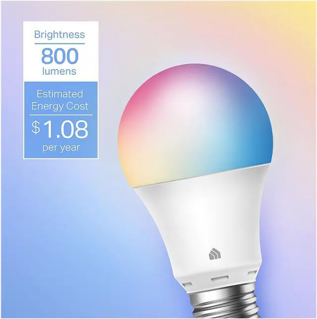 Alt view image 4 of 5 - Kasa Smart Light Bulbs, Full Color Changing Dimmable Smart WiFi Bulbs Works with Alexa and Google Home, A19, 9W 800 Lumens,2.4Ghz only, No Hub Required, 2-Pack (KL125P2), multicolor