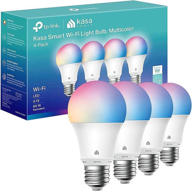 flygtninge Validering Normal Kasa Smart Light Bulbs, Full Color Changing Dimmable Smart WiFi Bulbs  Compatible with Alexa and Google Home, A19, 9W 800 Lumens,2.4Ghz only, No  Hub Required, 4-Pack (KL125P4) Smart Plug & LED -