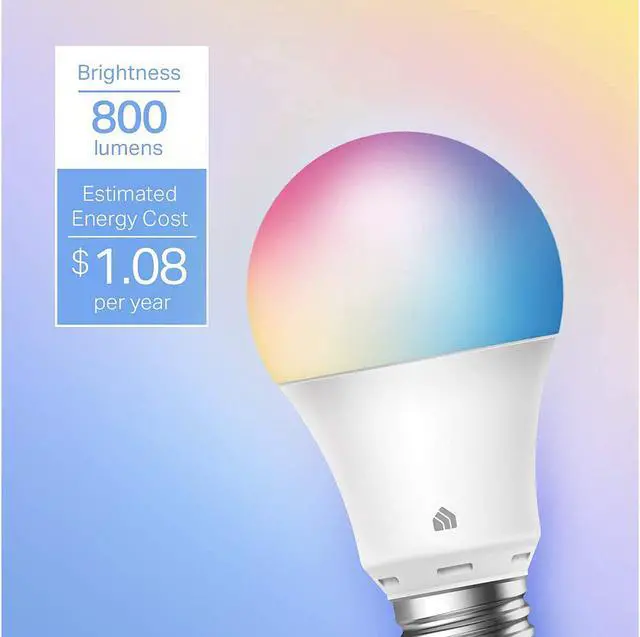 Alt view image 2 of 9 - Kasa Smart Light Bulbs, Full Color Changing Dimmable Smart WiFi Bulbs Compatible with Alexa and Google Home, A19, 9W 800 Lumens,2.4Ghz only, No Hub Required, 4-Pack (KL125P4)