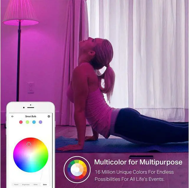 Alt view image 6 of 9 - Kasa Smart Light Bulbs, Full Color Changing Dimmable Smart WiFi Bulbs Compatible with Alexa and Google Home, A19, 9W 800 Lumens,2.4Ghz only, No Hub Required, 4-Pack (KL125P4)