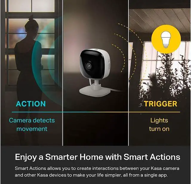 Alt view image 3 of 6 - Kasa Smart Security Camera for Baby Monitor, 1080p HD Indoor Camera with Motion Detection, Two-Way Audio, Night Vision, Cloud & SD Card Storage, Works with Alexa & Google Home, 2-Pack (EC60P2), White