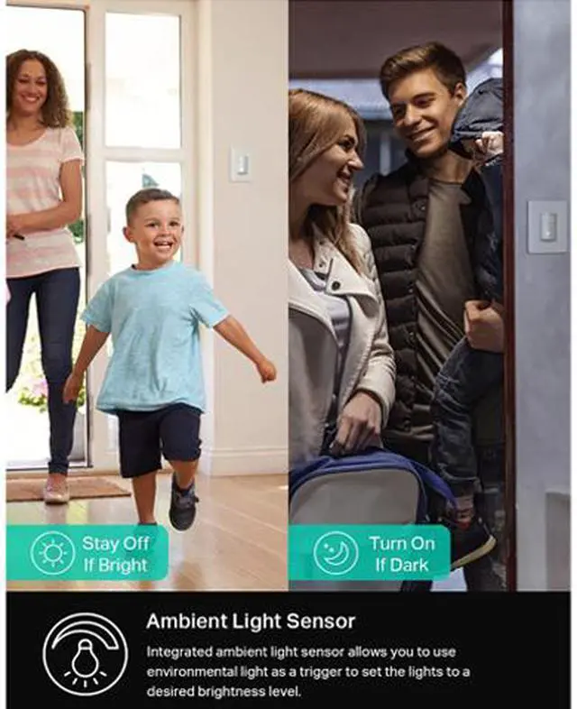 Alt view image 4 of 6 - Kasa Smart Motion Sensor Switch, Dimmer Light Switch, Single Pole, Needs Neutral Wire, 2.4GHz Wi-Fi, Compatible with Alexa & Google Assistant, UL Certified, No Hub Required (ES20M) White 1-Pack