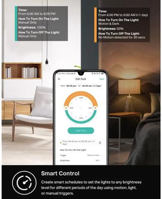 Alt view image 5 of 6 - Kasa Smart Motion Sensor Switch, Dimmer Light Switch, Single Pole, Needs Neutral Wire, 2.4GHz Wi-Fi, Compatible with Alexa & Google Assistant, UL Certified, No Hub Required (ES20M) White 1-Pack