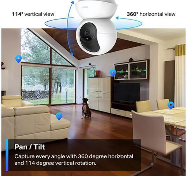 Alt view image 7 of 7 - TP-Link Tapo 2K Pan/Tilt Security Camera for Baby Monitor, Dog Camera w/ Motion Detection, 2-Way Audio, Siren, Night Vision, Cloud & SD Card Storage, Works with Alexa & Google Home, 2-Pack (C210P2)