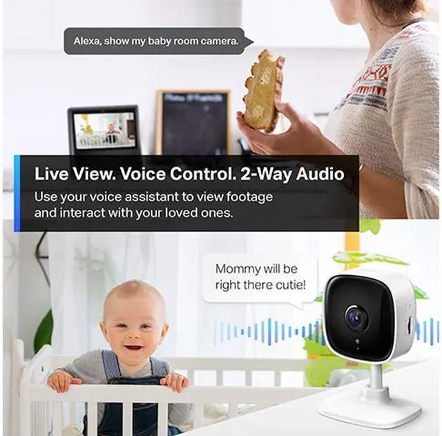 Alt view image 4 of 6 - TP-Link Tapo 2K Security Camera for Baby Monitor, Dog Camera w/ Motion Detection, 2-Way Audio, Night Vision, Cloud &SD Card Storage (Up to 256 GB), Works with Alexa & Google Home, 2-Pack (C110P2)