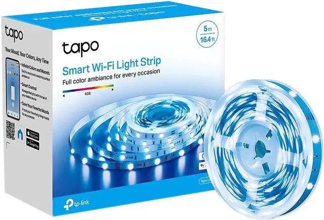 Alt view image 8 of 8 - TP-Link Tapo Smart LED Light Strip, 16M RGB Colors, Sync-to-Sound, 16.4ft, Wi-Fi LED Lights Works w/ Alexa & Google Assistant, Trimmable, No Hub Required (Tapo L900-5)