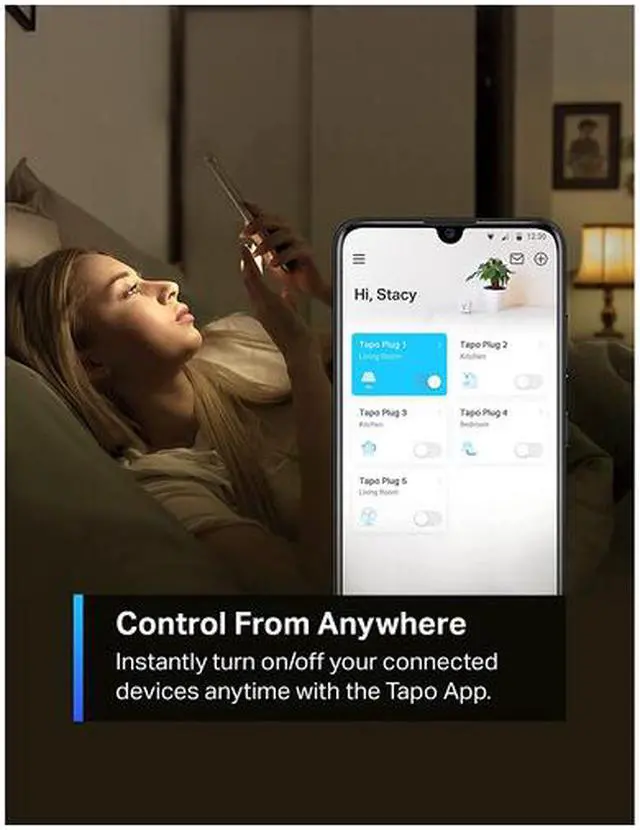 Alt view image 5 of 5 - TP-Link Tapo Smart Plug Mini 15A, Smart Home Wi-Fi Plug, Super Easy Setup, Compatible with Alexa & Google Home, No Hub Required, UL Certified, 2.4G WiFi Only, White, Tapo P105(4-Pack)