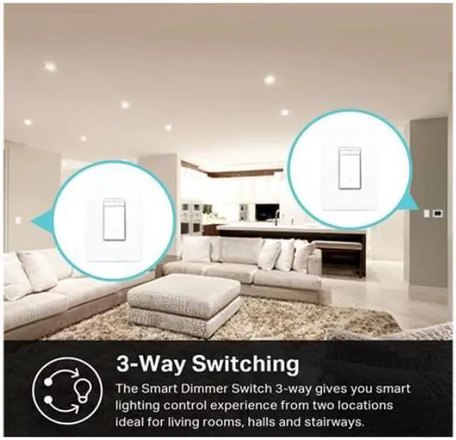 Alt view image 6 of 7 - Kasa Smart 3 Way Dimmer Switch KIT, Dimmable Light Switch Compatible with Alexa, Google Assistant and SmartThings, Neutral Wire Needed, 2.4GHz, ETL Certified, No Hub Required (KS230 KIT_V2), White