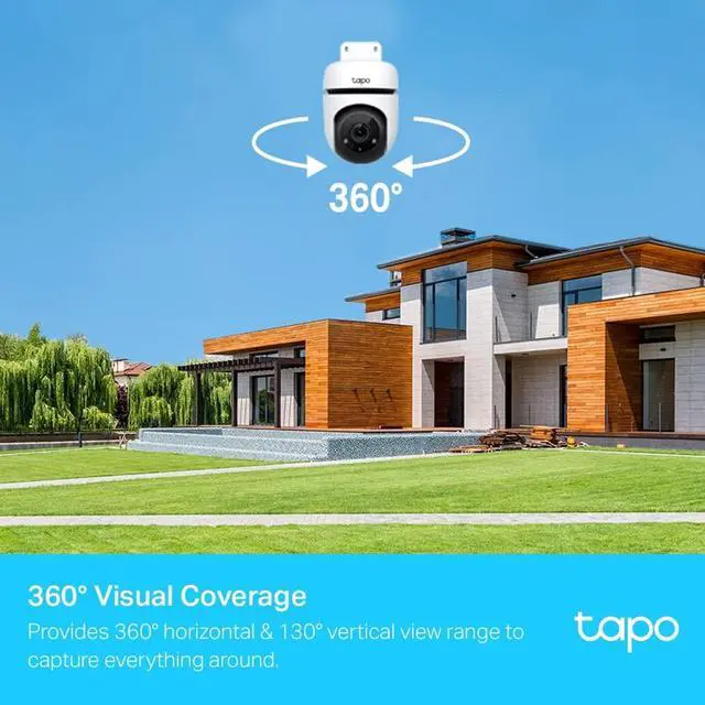 Alt view image 5 of 6 - Tapo 1080P Outdoor Wired Pan/Tilt Security Wi-Fi Camera, 360° View, Motion Tracking, Works with Alexa & Google Home, Night Vision, Free AI Detection, Cloud & SD Card Storage(up to 512GB) (Tapo C500)