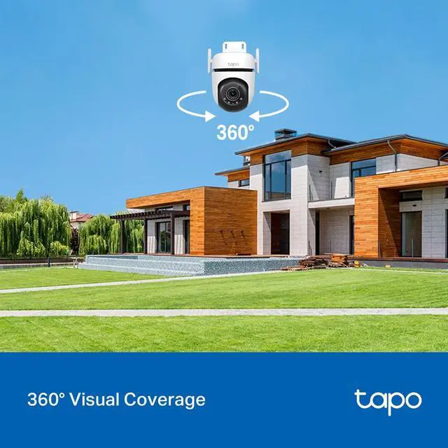 Alt view image 4 of 9 - TP-Link Tapo 2K QHD Outdoor Pan/Tilt Wi-Fi Security Camera, 360° View, Motion Tracking, Color Night Vision, Free Person/Vehicle/Motion Detection, Cloud & SD Card Storage, 24/7 Recording (Tapo C520WS)