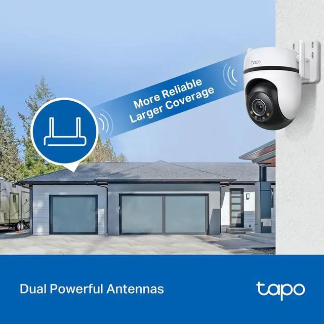 Alt view image 7 of 9 - TP-Link Tapo 2K QHD Outdoor Pan/Tilt Wi-Fi Security Camera, 360° View, Motion Tracking, Color Night Vision, Free Person/Vehicle/Motion Detection, Cloud & SD Card Storage, 24/7 Recording (Tapo C520WS)
