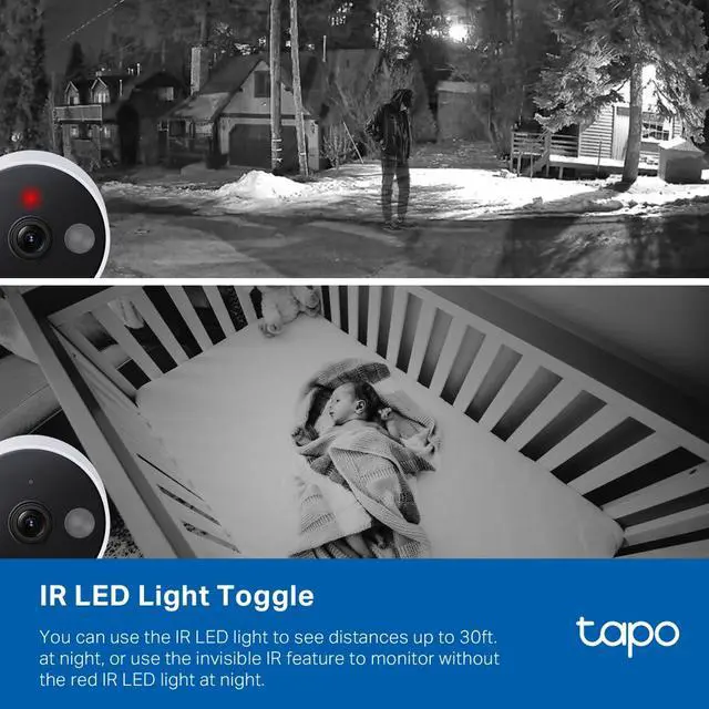 Alt view image 9 of 9 - TP-Link Tapo 2K QHD Security Camera, Indoor/Outdoor, Color Night Vision, Free Person/Pet/Vehicle Detection, Invisible IR Mode, SD Storage (Tapo C120)