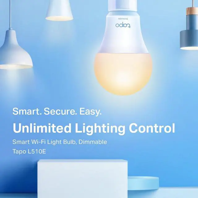 Alt view image 2 of 7 - TP-Link Tapo Smart Light Bulbs, 800 Lumens (60W Equivalent), 2700K Soft Warm White LED Bulb, Dimmable, Compatible with Alexa and Google Home, No Hub Required, A19 E26, Tapo L510E(4-Pack)