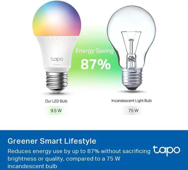 Alt view image 7 of 8 - TP-LINK Tapo L535E Smart WiFi Light Bulb, Matter-Certified, Multicolor | Pack of 2