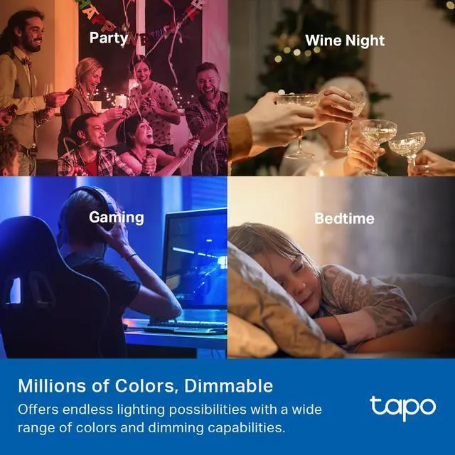 Alt view image 3 of 8 - TP-LINK Tapo L535E Smart WiFi Light Bulb, Matter-Certified, Multicolor | Pack of 2