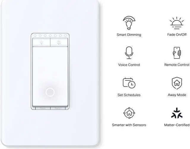Alt view image 4 of 9 - TP-LINK Tapo S505D Smart Wi-Fi Dimmer Light Switch, Matter | Pack of 2