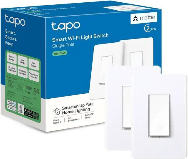 Main image of TP-LINK Tapo S505 Smart Wi-Fi Light Switch, Matter | Pack of 2