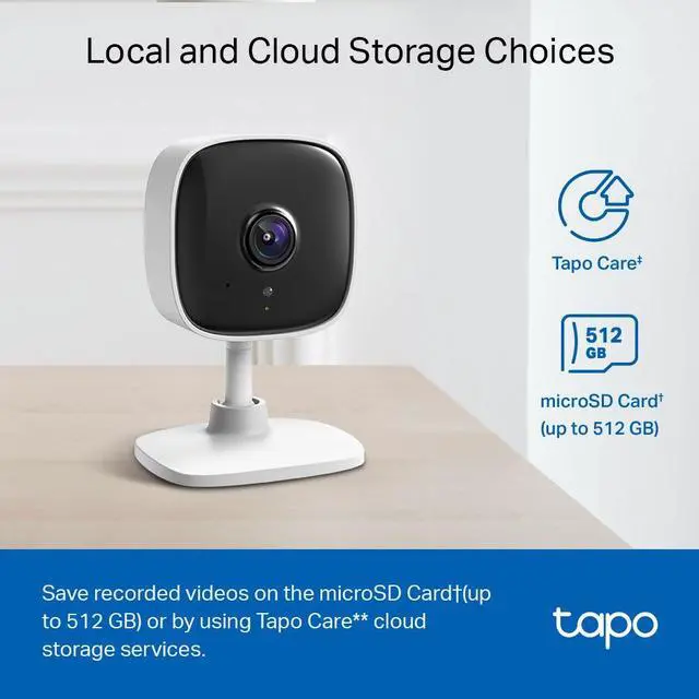Alt view image 3 of 6 - TP-Link Tapo Smart Home Security WiFi Camera, Records in 1080p (Full HD) | Up to 40 ft Night Vision | Up to 512 GB microSD Card Slot | C100(4-Pack)