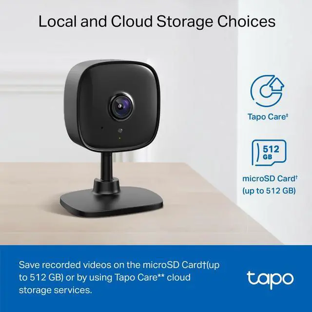 Alt view image 4 of 6 - TP-Link Tapo Smart Home Security WiFi Camera, Records in 1080p (Full HD) | Up to 40 ft Night Vision | Up to 512 GB microSD Card Slot | Works w/Alexa and Google (Tapo C101)