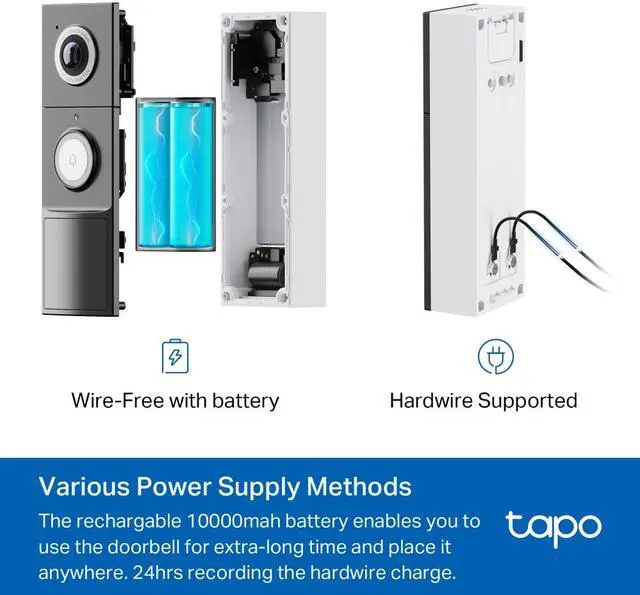 Alt view image 3 of 6 - TP-LINK Tapo D235 Smart Doorbell