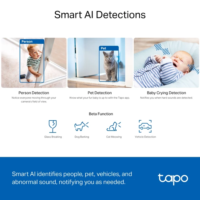 Alt view image 7 of 10 - TP-LINK Tapo C230 2880 x 1620 MAX Resolution Wireless Pan/Tilt AI Home Security Wi-Fi Camera