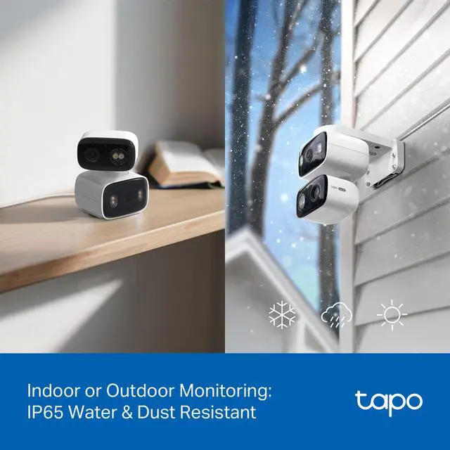 Alt view image 7 of 13 - TP-LINK Tapo C246D 2304 x 1296 MAX Resolution Wireless Indoor/Outdoor Dual Lens Pan/Tilt Security Camera