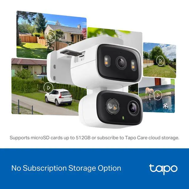Alt view image 10 of 13 - TP-LINK Tapo C246D 2304 x 1296 MAX Resolution Wireless Indoor/Outdoor Dual Lens Pan/Tilt Security Camera