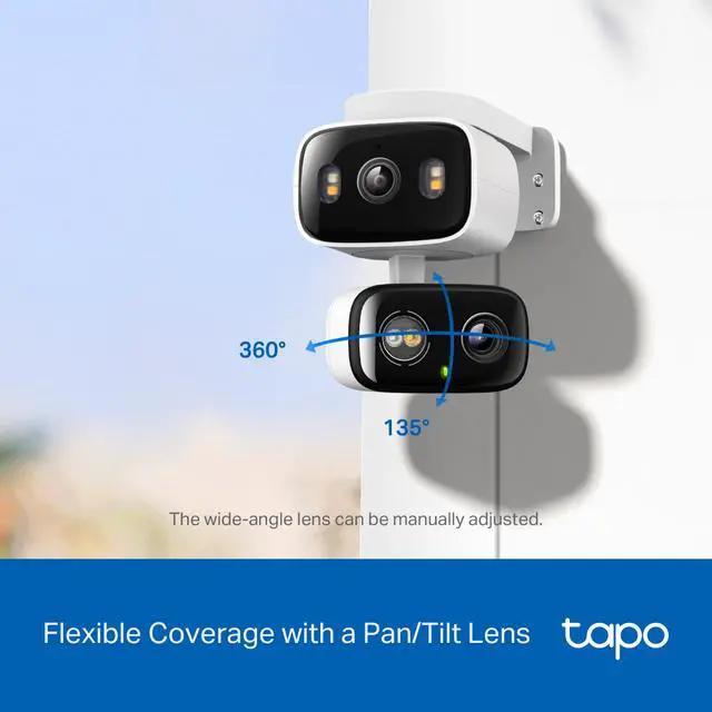 Alt view image 12 of 13 - TP-LINK Tapo C246D 2304 x 1296 MAX Resolution Wireless Indoor/Outdoor Dual Lens Pan/Tilt Security Camera