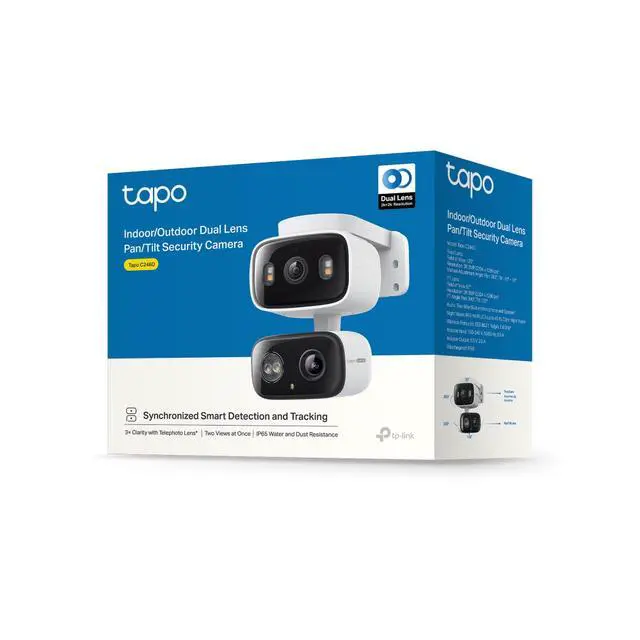 Alt view image 13 of 13 - TP-LINK Tapo C246D 2304 x 1296 MAX Resolution Wireless Indoor/Outdoor Dual Lens Pan/Tilt Security Camera