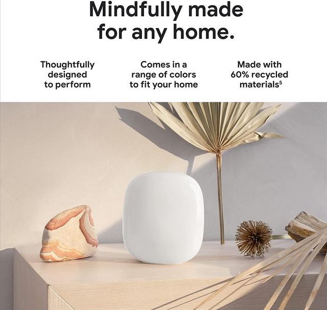 Alt view image 7 of 7 - Google Nest GA03690-CA WiFi Pro - Wi-Fi 6E - Reliable Home Wi-Fi System with Fast Speed and Whole Home Coverage - Mesh Wi-Fi Router - 3 Pack - Snow