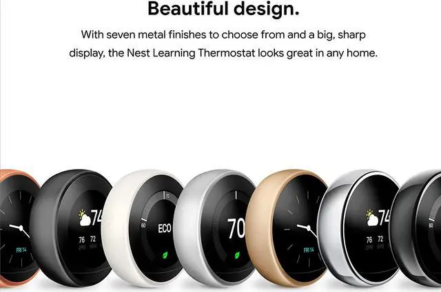 Alt view image 5 of 12 - Google Nest Learning Thermostat - Programmable Smart Thermostat for Home - 3rd Generation Nest Thermostat - Compatible with Alexa - Black-Renewed