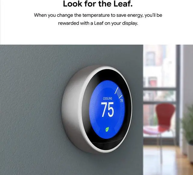Alt view image 7 of 12 - Google Nest Learning Thermostat - Programmable Smart Thermostat for Home - 3rd Generation Nest Thermostat - Compatible with Alexa - Black-Renewed
