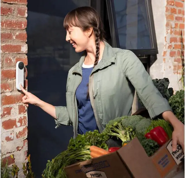 Alt view image 10 of 11 - Google Nest Doorbell w/ battery, Snow - Certified Renewed